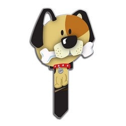 Lucky Line Products B114S | House Key, Schlage, Dog, Brass, Enamel Coating, 1 each per Card