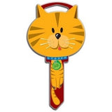 Lucky Line Products B115K | House Key, Kwikset, Cat, Brass, Enamel Coating, 1 each per Card
