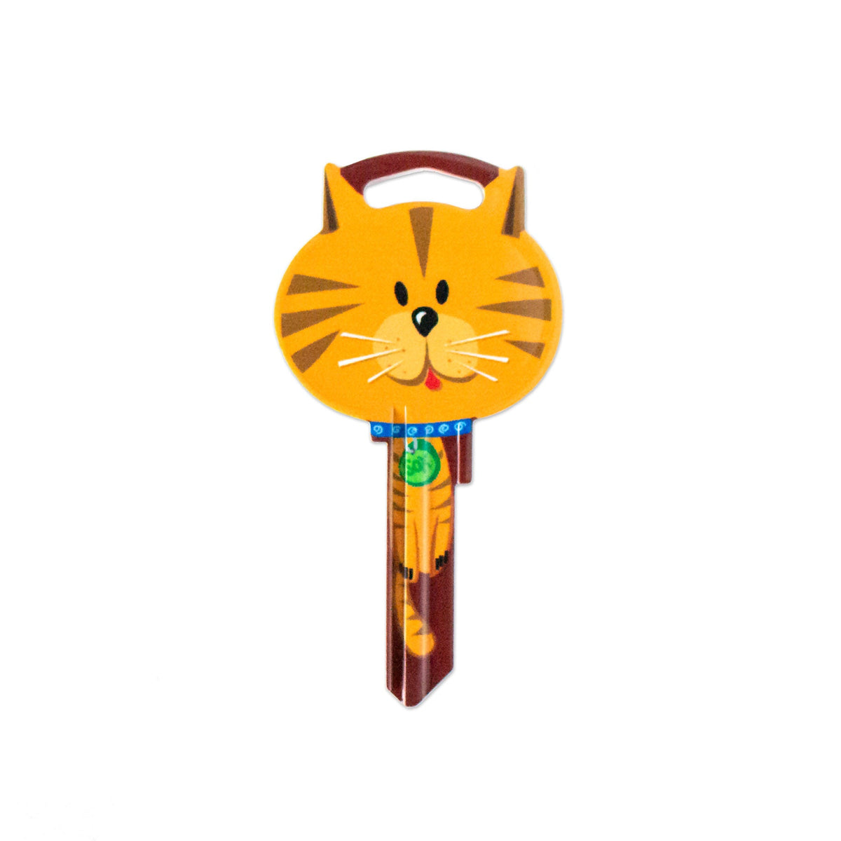 Lucky Line Products B115W | House Key, Weiser, Cat, Brass, Enamel Coating, 1 each per Card
