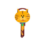 Lucky Line Products B115W | House Key, Weiser, Cat, Brass, Enamel Coating, 1 each per Card