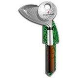 Lucky Line Products B119K | House Key, Kwikset, Golf Club, Brass, Enamel Coating, 1 each per Card