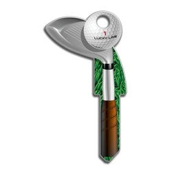 Lucky Line Products B119S | House Key, Schlage, Golf Club, Brass, Enamel Coating, 1 each per Card