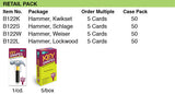 Lucky Line Products B122W | House Key, Weiser, Hammer, Brass, Enamel Coating, 1 each per Card