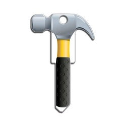 Lucky Line Products B122W | House Key, Weiser, Hammer, Brass, Enamel Coating, 1 each per Card