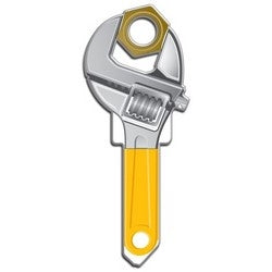 Lucky Line Products B123K | House Key, Kwikset, Wrench, Brass, Enamel Coating, 1 each per Card