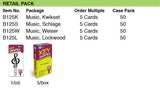 Lucky Line Products B125S | House Key, Schlage, Music, Brass, Enamel Coating, 1 each per Card