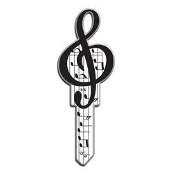 Lucky Line Products B125S | House Key, Schlage, Music, Brass, Enamel Coating, 1 each per Card