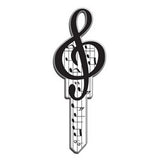 Lucky Line Products B125S | House Key, Schlage, Music, Brass, Enamel Coating, 1 each per Card