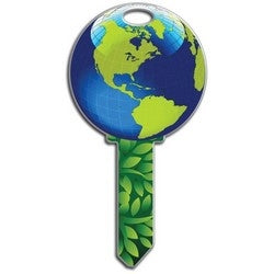 Lucky Line Products B127K | House Key, Kwikset, Earth, Brass, Enamel Coating, 1 each per Card