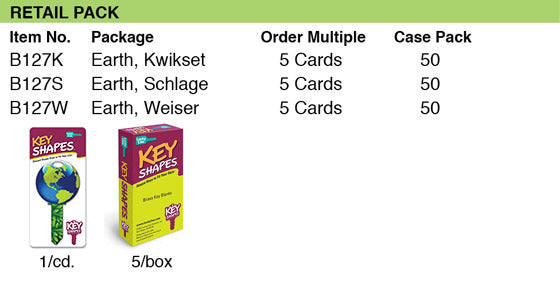 Lucky Line Products B127S | House Key, Schlage, Earth, Brass, Enamel Coating, 1 each per Card