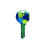 Lucky Line Products B127W | House Key, Weiser, Earth, Brass, Enamel Coating, 1 each per Card