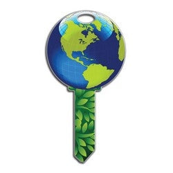 Lucky Line Products B127S | House Key, Schlage, Earth, Brass, Enamel Coating, 1 each per Card