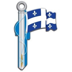 Lucky Line Products B129K | House Key, Kwikset, Quebec Flag, Brass, Enamel Coating, 1 each per Card