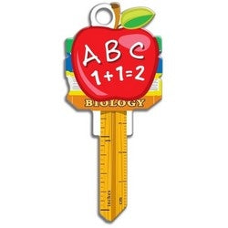 Lucky Line Products B131K | House Key, Kwikset, Teacher, Brass, Enamel Coating, 1 each per Card