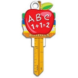 Lucky Line Products B131K | House Key, Kwikset, Teacher, Brass, Enamel Coating, 1 each per Card