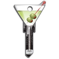 Lucky Line Products B133K | House Key, Kwikset, Martini, Brass, Enamel Coating, 1 each per Card