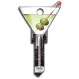 Lucky Line Products B133K | House Key, Kwikset, Martini, Brass, Enamel Coating, 1 each per Card