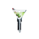 Lucky Line Products B133W | House Key, Weiser, Martini, Brass, Enamel Coating, 1 each per Card
