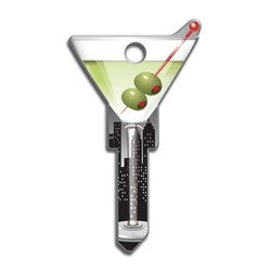 Lucky Line Products B133S | House Key, Schlage, Martini, Brass, Enamel Coating, 1 each per Card