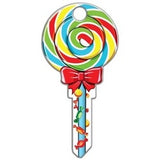 Lucky Line Products B140K | House Key, Kwikset, Lollipop, Brass, Enamel Coating, 1 each per Card
