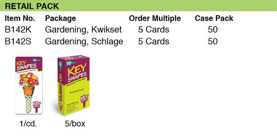 Lucky Line Products B142S | House Key, Schlage, Gardening, Brass, Enamel Coating, 1 each per Card
