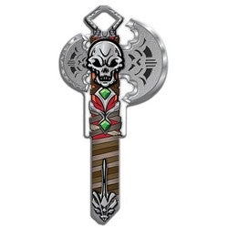 Lucky Line Products B143S | House Key, Schlage, Battle Axe, Brass, Enamel Coating, 1 each per Card