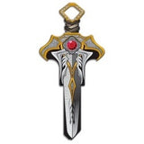 Lucky Line Products B144K | House Key, Kwikset, Dagger, Brass, Enamel Coating, 1 each per Card