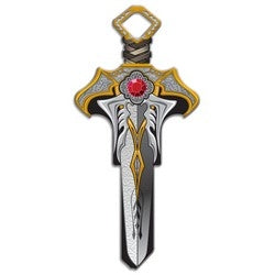 Lucky Line Products B144S | House Key, Schlage, Dagger, Brass, Enamel Coating, 1 each per Card
