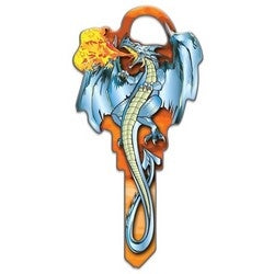 Lucky Line Products B145K | House Key, Kwikset, Dragon, Brass, Enamel Coating, 1 each per Card