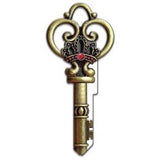 Lucky Line Products B146K | House Key, Kwikset, Skeleton, Brass, Enamel Coating, 1 each per Card