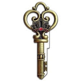 Lucky Line Products B146S | House Key, Schlage, Skeleton, Brass, Enamel Coating, 1 each per Card