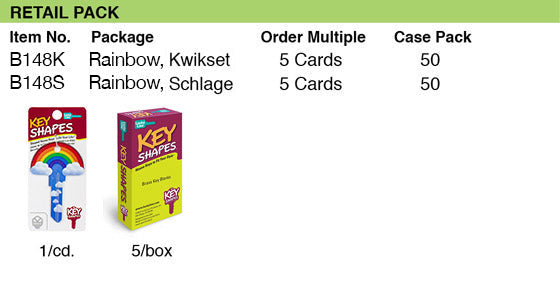 Lucky Line Products B148K | Rainbow Kwikset Key Shapes