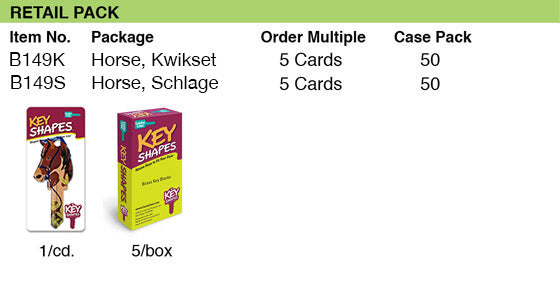 Lucky Line Products B149K | Horse Key Shape Kwikset Key Shapes, 5/Pk