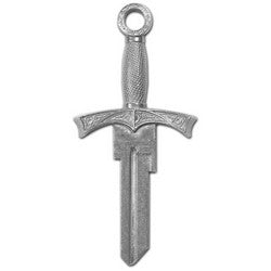 Lucky Line Products B301K | House Key, Kwikset, Forged Sword, Hand Crafted/Sculpted, Cast Alloy Metal, Rich Patina