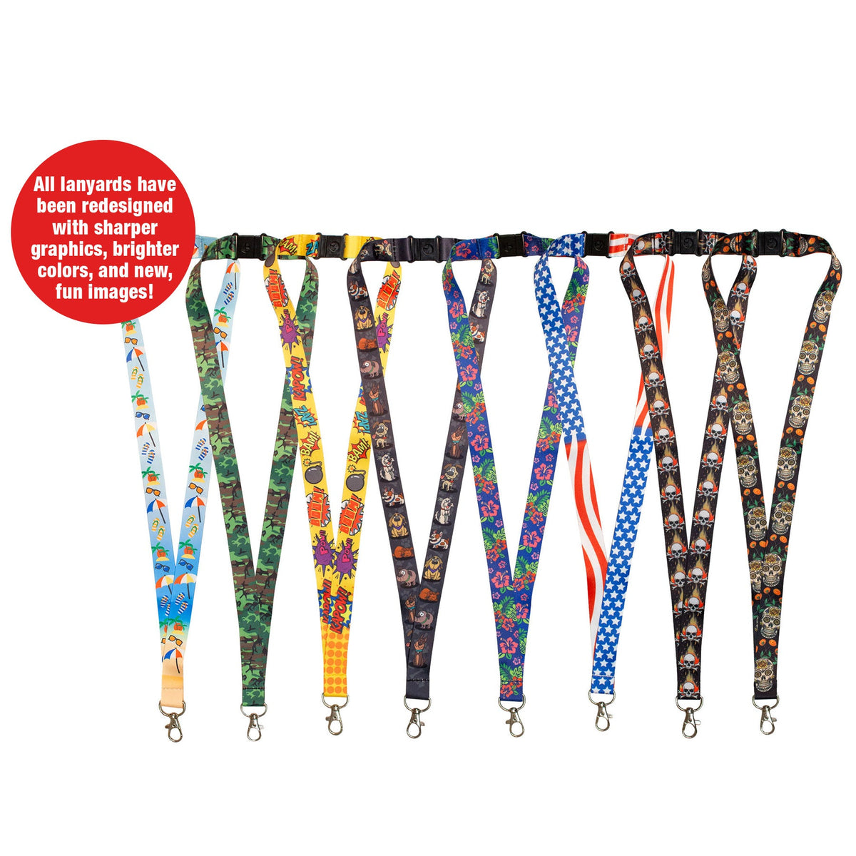 Lucky Line Products C202 | Key Lanyard, Designer, Camo, 17-1/2" Length x 3/4" Width, Polyester