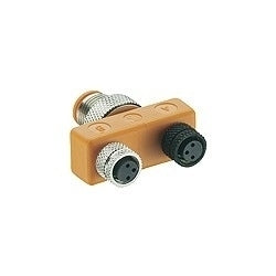 Lumberg Automation 600000114 | Splitter/T-Connector, Thermoplastic Polyurethane, NEMA 6P, IP67, M8, Orange