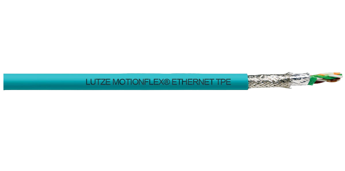 Lutze A1040030 | High Flexing Ethernet Cable, Teal, 24 AWG, Stranded, Teal, 100 ft large, 4, Thermoplastic Elastomer