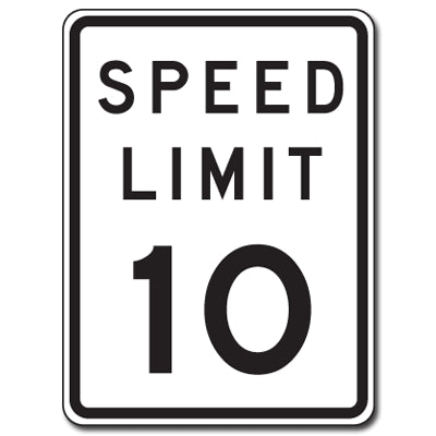 LyleSigns R2-1-10-12RA | Traffic Signs, Speed Limit 10, Reflective Aluminum, 18"H X 12"W