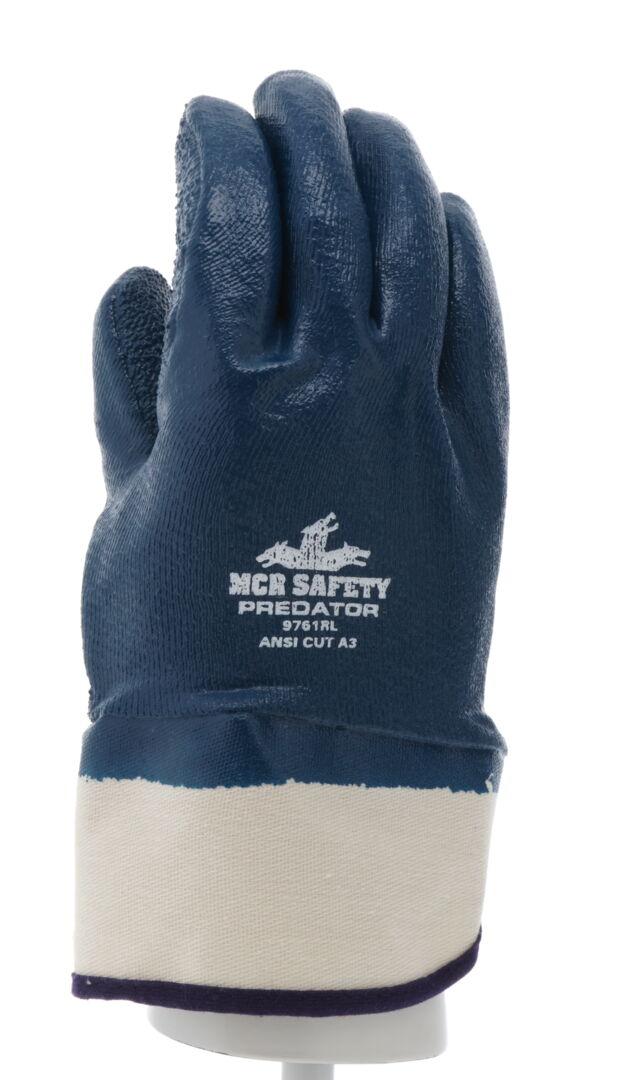 MCR Safety 9761RXL | Predator Series Fully Rough Nitrile Coated Work Gloves Safety Cuff and Jersey Lined Treated