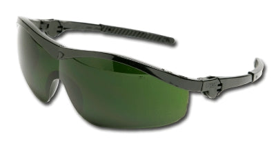 MCR Safety ST1150 | Crews Storm Safety Glasses Black Frame, Green Shade 5.0 Duramass Hardcoat Lens