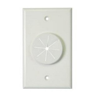 Midlite 1GIV-GR1 Single Gang Wireport Cable Pass Through Wall Plate with Grommet - Ivory