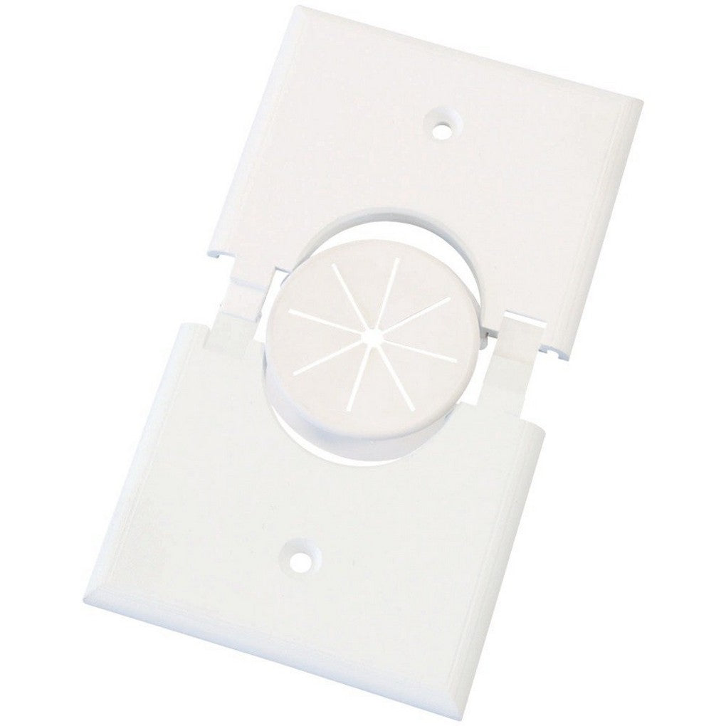 Midlite 1GSPWH-GR10 Single Gang Splitport Plus With Grommet (White)