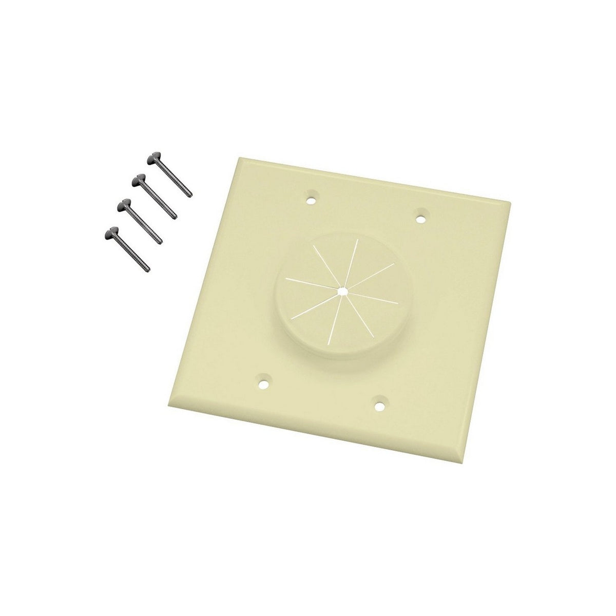Midlite 2GAL-GR2 Double Gang Wireport With Grommet (Almond)