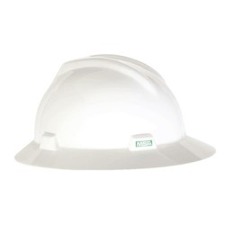 MSA Safety 10058321 | MSA V-Gard Full Brim Hard Hat 4-Point 1 Touch Suspension, White
