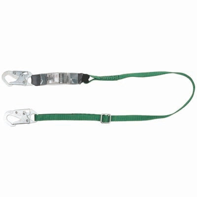 MSA Safety 10191755 | V-Series Single-Leg Shock-Absorbing Lanyard, 6 ft, 2 Snap Hooks