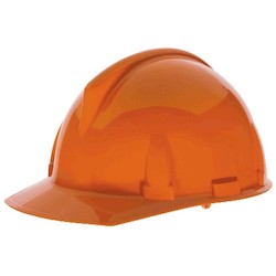 MSA Safety 454725 | Topgard Hard Hat, Slotted, 4-Point, 1-Touch, Orange