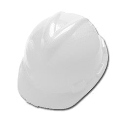 MSA Safety 475358 | MSA V-Gard Hard Hat White 4-Point FAS-TRAC Ratchet Suspension
