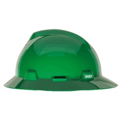 MSA Safety 475370 | MSA V-Gard Slotted Full Brim Hard Hat: 4-Point Fas-Trac III Ratchet
