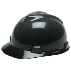 MSA Safety 492559 | V-Gard Protective Hats, Fas-Trac Ratchet, Hat, Black