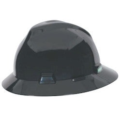 MSA Safety C217374 | V-Gard Protective Hats, Fas-Trac Ratchet Suspension, 6 1/2 - 8, Black